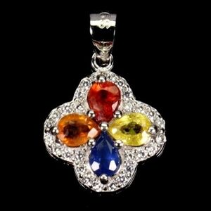 Sterling Silver And Saphire Pendant